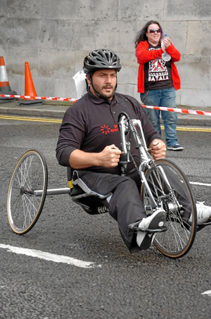 Wheelchair user at Liverpool Marathon