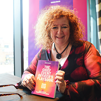 Liverpool freelance photographer David J Colbran working at a business conference in Merseyside - thanking the organisers and some image examples