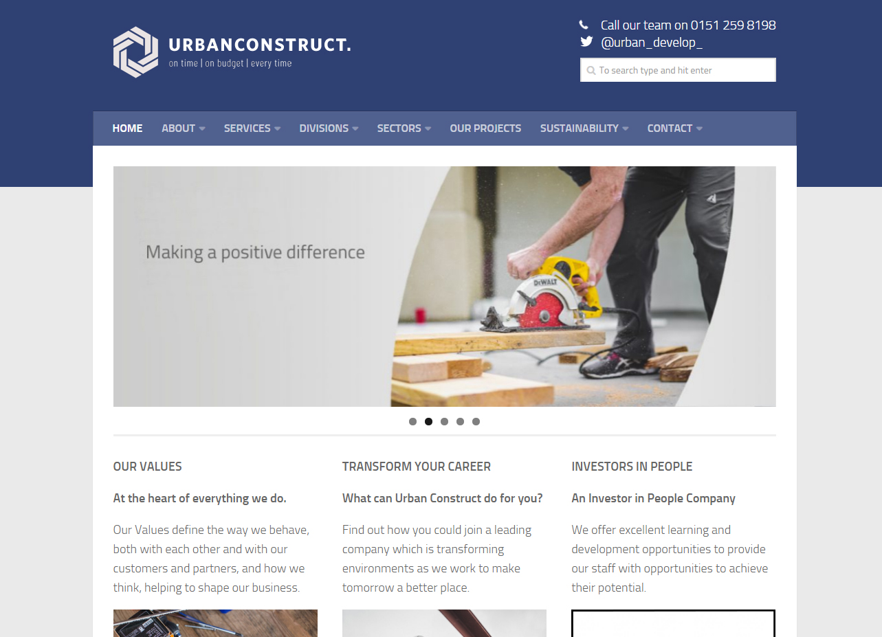 Web site for construction business example
