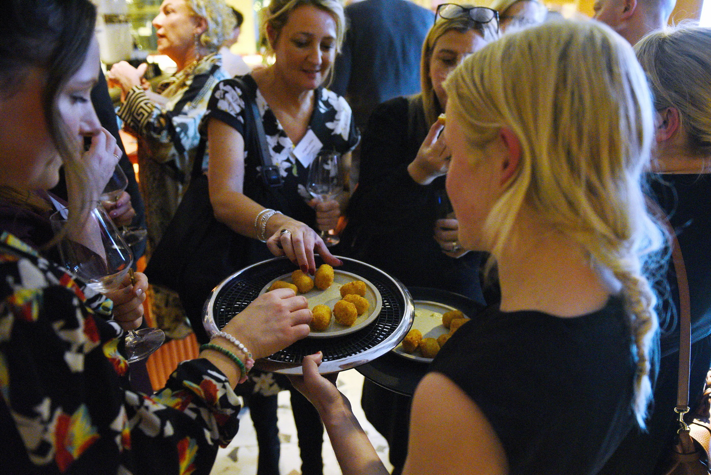 Evening drinks reception atmosphere