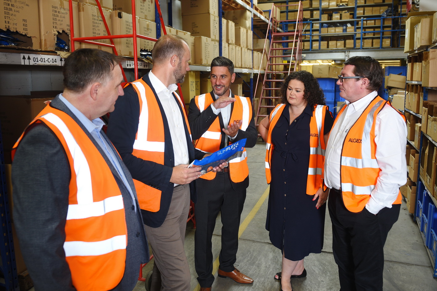 Warehouse photography capturing scale and operations