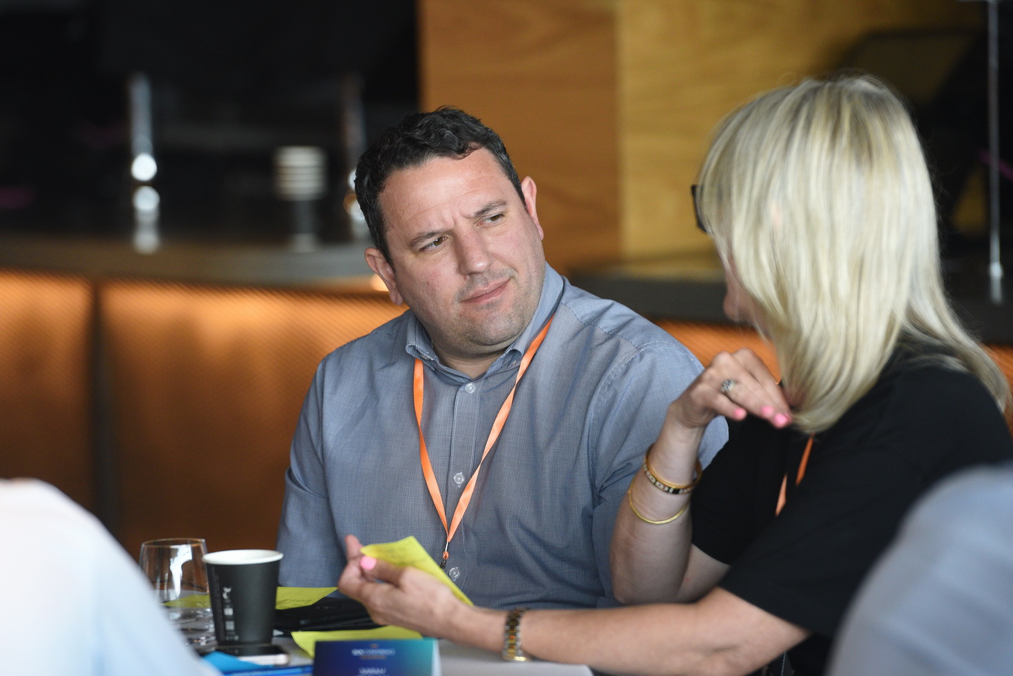 Corporate networking at team building event