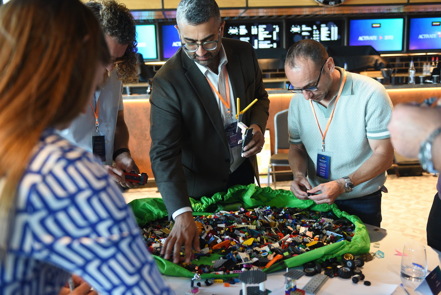 Team building games at corporate event