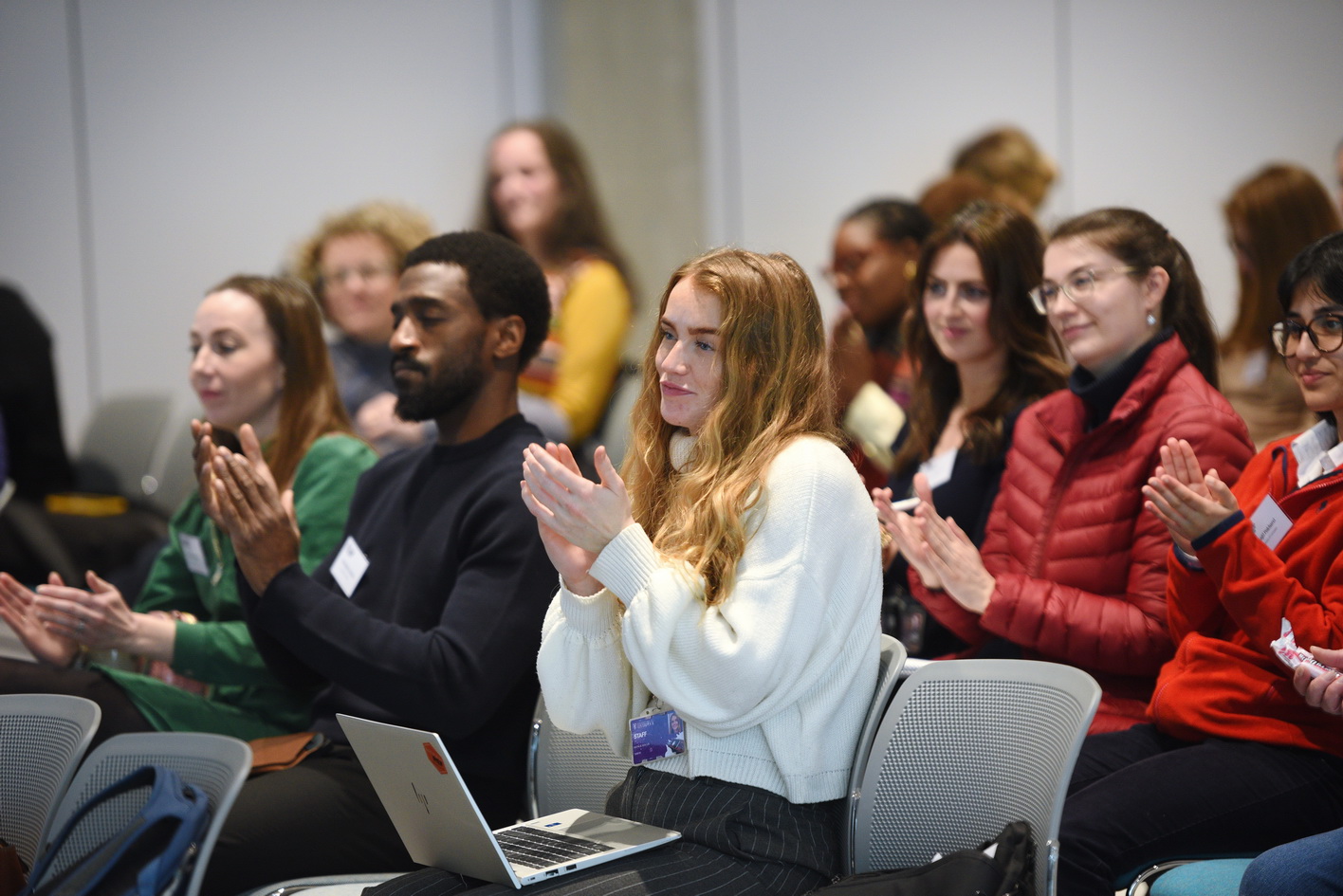 Audience reaction at conference