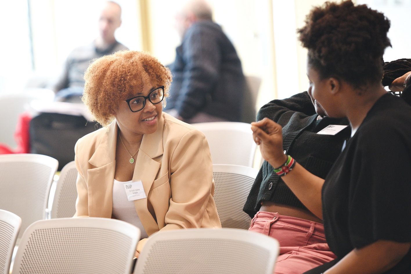 Break time networking at conference