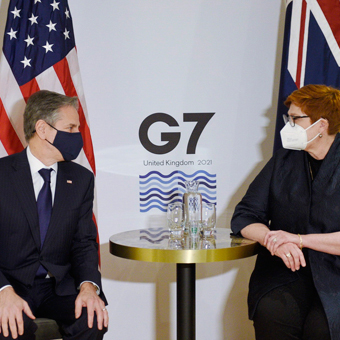 Liverpool photographer working for Marise Payne Australia's Minister for Foreign Affairs at G7 Summit, Liverpool UK 2021