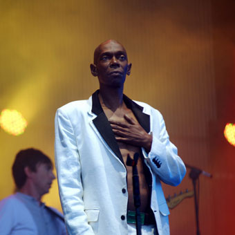 Liverpool photographer raids the archives for a selection of images of front man Maxi Jazz from Faithless